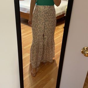 Floral Maxi skirt with button up detail
